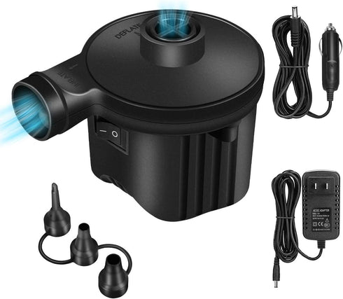 Electric Air Pump, High Power Air Pump Inflator & Deflator Valve with 3 Nozzles, 1.2PSI Pressure Fast Filling Air Pump for Air Mattress, Swimming ...