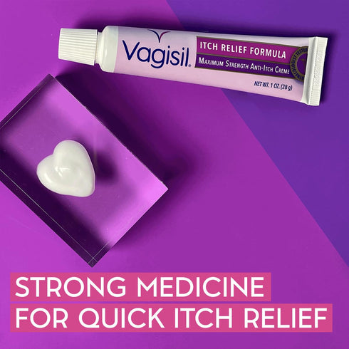 Vagisil Maximum Strength Feminine Anti-Itch Cream with Benzocaine for Women, Helps Relieve Yeast Infection Irritation, Gynecologist Tested, Fast-a...