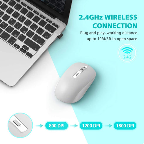 JOYACCESS Bluetooth Mouse, J 2.4G Wireless Bluetooth Mouse Dual Mode(Bluetooth 5.0/3.0+USB), Computer Mice for Laptop/Computer MacBook/Windows/Mac...