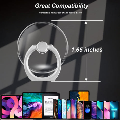 Transparent Clear Phone Ring Grips Holder Kickstand, Finger Ring Stand for Cell Phone Tablet Case Accessories(Round-Clear) (2)......