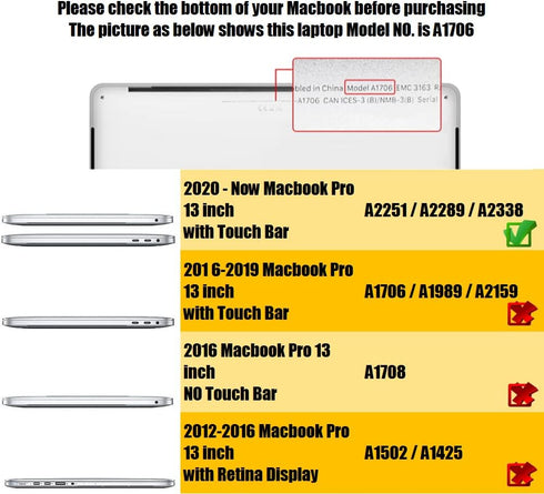 Se7enline Compatible with MacBook Keyboard Cover for 2019-2021 Mac Pro 13 inch & 2020-2024 Mac Pro 16 inch Keyboard Protector MacBook Pro A2141/A2...