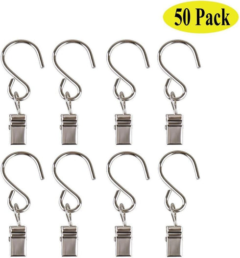 Mydio 50 Pack Stainless Steel Curtain Clip String Party Light and Outdoor Activities Wire-Party Supplies...