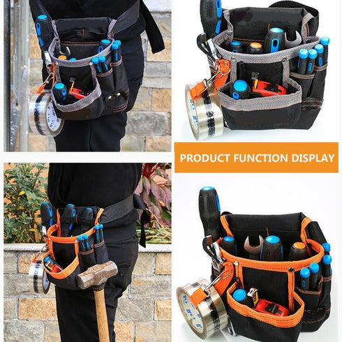 Luchuan Tool Pouch Belt,8-POCKET Oxford Cloth Electrician Tool Pouch Bag with Adjustable Waist Strap...