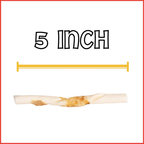Pet Factory Twistedz American Beefhide 5" Twist Sticks Dog Chew Treats w/ Real Beef Meat Wrap - 20 Count/1 Pack...