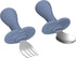 2 Pcs Toddler Utensils Forks and spoons set, Stainless Steel Childrens Silverware for Safe flatware Metal Kids Cutlery set with Round Handle, BPA ...