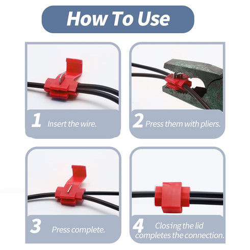 60 Pcs Solderless Quick Splice Snap Wire Connectors, Pressed Insulated Electrical Splice Wire Connectors (12-10 AWG Yellow 20 Pcs, 18-14 AWG Blue ...