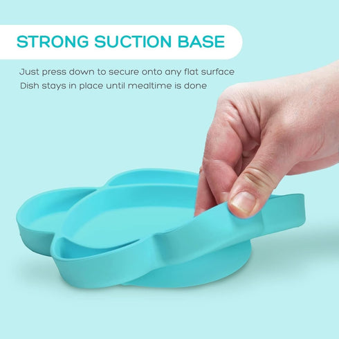 grabease Silicone Suction Plate for Baby & Toddler Self-Feeding, 6-Section Dish With Stay-Put Grip, BPA and Phthalates-Free, Dishwasher and Microw...