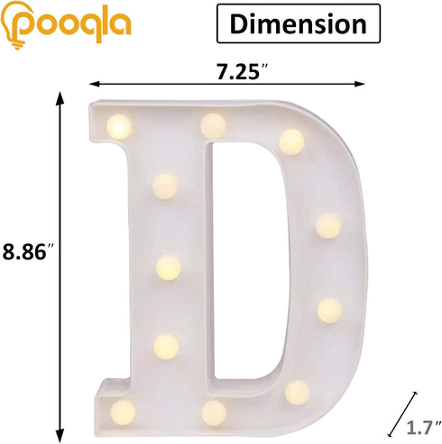 Pooqla LED Marquee Letter Lights Sign, Light Up Alphabet Letter for Home Party Wedding Decoration D...
