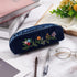 FREEBLOSS DIY Embroidery Pencil Case Embroidery Kit Dark Blue Pencil Case Making Kit Traditional Flower Style Embroidery Starter Kit with Instruct...