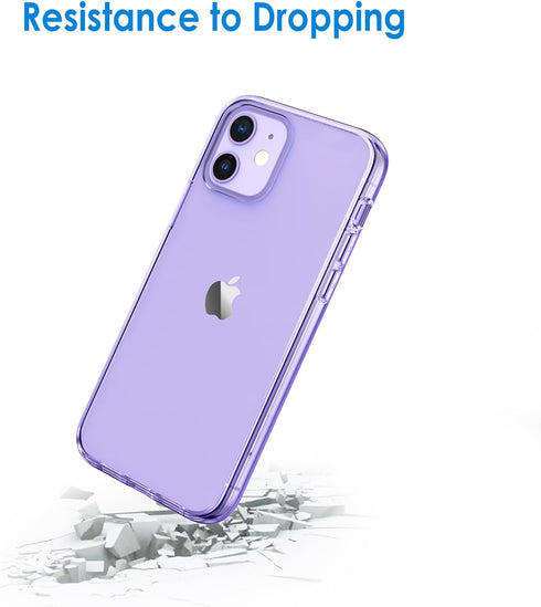 JETech Case for iPhone 12 Mini 5.4-Inch, Non-Yellowing Shockproof Phone Bumper Cover, Anti-Scratch Clear Back (Deep Purple)...