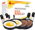 COTEY Large 3.5" Nonstick Egg Rings Set of 4, Round Crumpet Ring Mold Shaper for English Muffins Pancake Cooking Griddle - Portable Grill Accessor...