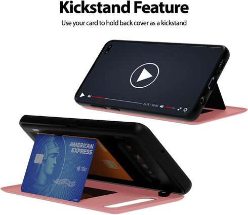 GOOSPERY Galaxy S10 Plus Wallet Case with Card Holder, Protective Dual Layer Bumper Phone Case (Pink)...