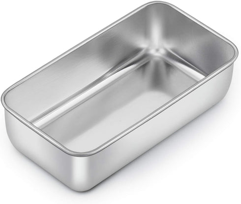 E-far Loaf Pan for Baking Bread, 9 x 5 Inch Stainless Steel Baking Loaf Pan, Metal Bakeware for Bread Meatloaf Cake Brownies, Healthy & Non Toxic,...