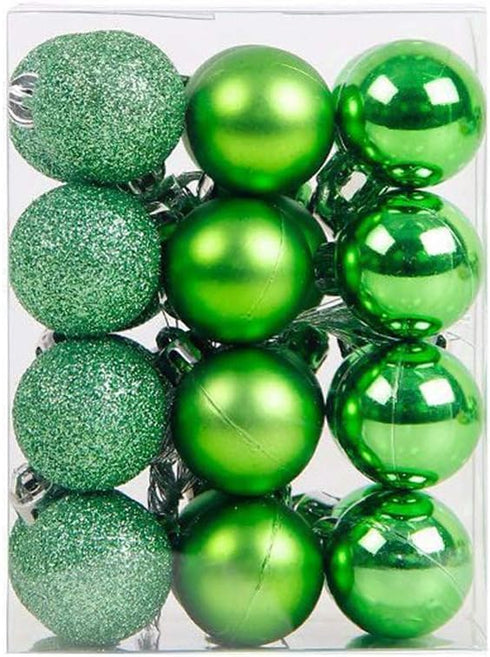 lasenersm 24 Pieces Small 1.18"/3cm Shatterproof Christmas Ball Ornaments Packed in Plastic Barrel Shatterproof Christmas Tree Balls Ornament use ...