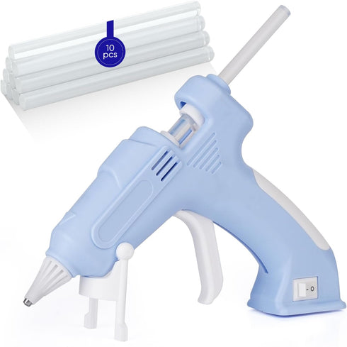 Cordless Hot Glue Gun Kit with 10 Sticks, Glue Gun Set, Hot Melt Glue Gun for Kids' Crafts, Wood, Glass, DIY Arts, School Projects, and Home Repai...