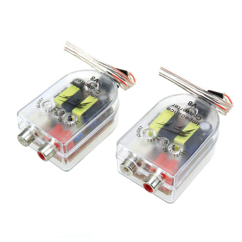 2 Pcs High to Low Speaker Impedance Converter Audio Signal Adapter for Speaker Output to RCA Line Control Car Amplifier Wiring...
