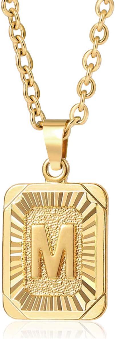 Glimmerst Initial Pendant Necklace 18K Gold Plated Stainless Steel Letter Necklace Personalizd Name Necklace for Women...