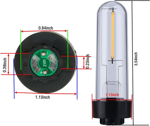 YONGJIA Outdoor Solar Bulb Replacement, Solar Garden Replacement Bulb, LED Filament Garden Light Replacement Bulb, Warm White...