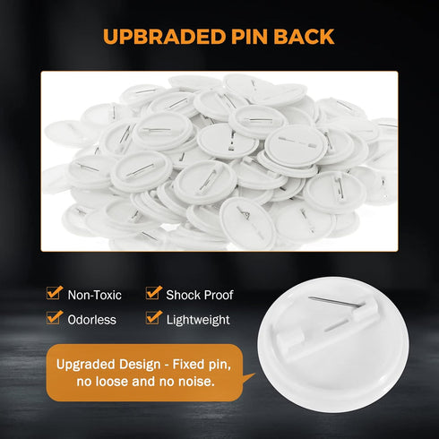 BEAMNOVA 200 Sets of Button Supplies 25mm / 0.98 in (Approx. 1 inch) Badge Blanks Parts for Round Button Maker Machine Pin Maker, Every Set Includ...