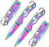 2 Pack Pocket Knife (Multicolored Titanium) with Key Ring Easy To Everyday Carry, Folding Knife Self-Defense...