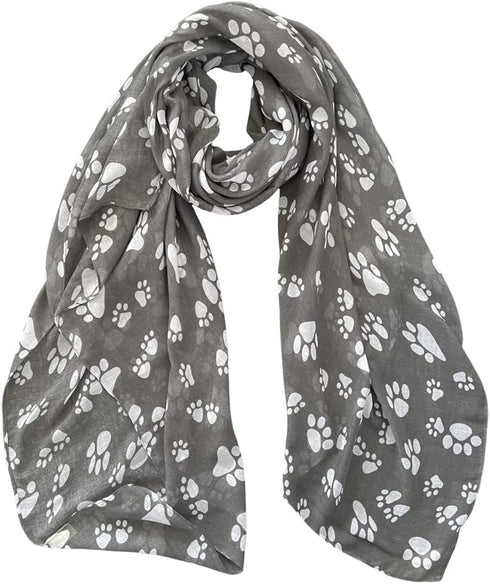 Lina & Lily Dog Cat Paw Print Women's Scarf Shawl Wrap Lightweight...