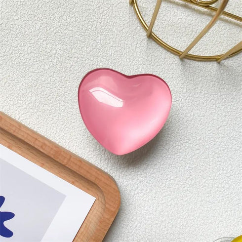 White Heart Phone Holder Stand griptok, Glass, Crystal, Cute, Pretty, Resin, ABS, Acrylic, epoxy(GT-002)......