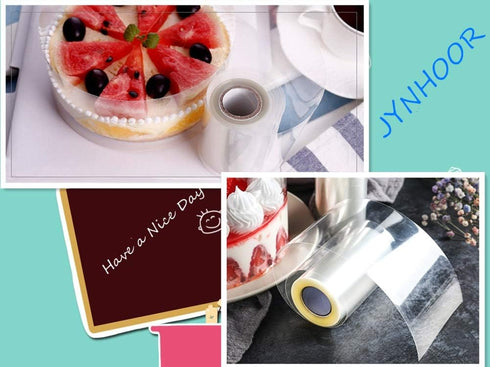 ACETATE ROLLS,Cake Collars for Cake,Chocolate and Candy Mousse Baking and Decorating?JYNHOOR ?,pack of 1 roll (4×4in) Transparent Cake Rolls,Clear...