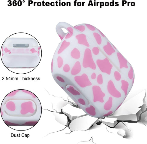 Cow Airpod Pro Case Soft Silicone - YOMPLOW Case Cover Flexible Skin for Apple AirPods Pro Charging Case Cute Women Girls iPod Pro Case Protective...