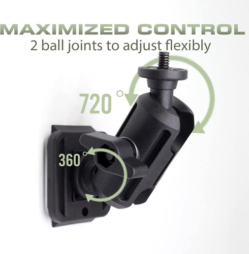 TreeDude2 Trail Camera Mount, Game Camera Mount w/Dual 360°Ball Joints, Robust Glass-Filled Nylon for Outdoor, Hunting Camera Mounting Bracket wit...