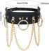 Punk Goth Choker Necklace Adjustable PU Leather Chain Alloy O-Ring Tassel Pendant Choker Vintage Circle Clavicle Collar Halloween Cosplay Costume ...