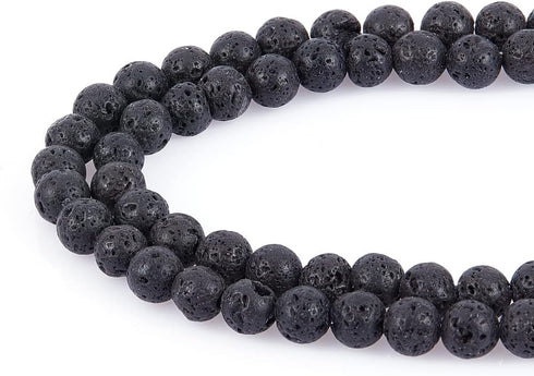 PH PandaHall 940pcs (10 Strands) 4mm Natural Black Lava Stone Beads for Jewelry Making, Oil Diffuser & Chakra Beads...