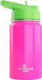 Kids Water Bottle - 12oz Pink | Leak Proof With Straw & Handle | 24 Hours Cold | Insulated, Double Wall Stainless Steel | Easy Sip Toddler Cup | C...
