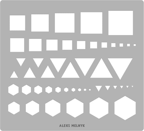 Aleks Melnyk #207 Metal Triangle Template, Square Stencil, Triangle Master, Art Hexagon Tool, Isometric Drawing Template, Lapidary, Cabochons, Geo...