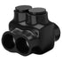 OhLectric Multi Cable Connectors with 2 Port 4-14 Wire Range - Dual Entry Splice Electrical Power Connector - Black Insulated Vinyl Coated Wire Co...