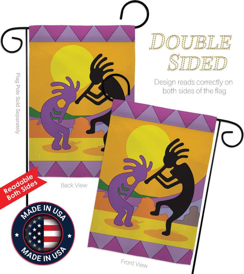 Breeze Decor Kokopelli Garden Flag Regional Southwest Desert Cactus Country Succulent Particular Area House Decoration Banner Small Yard Gift Doub...