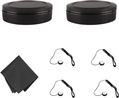 2 Pack RF Mount Body Cap Cover & Rear Lens Cap for Canon EOS R100 R50 R8 R R3 R5 R6 Mark II R7 R10 RP Mirrorless Camera & RF Mount Lenses,with Ext...