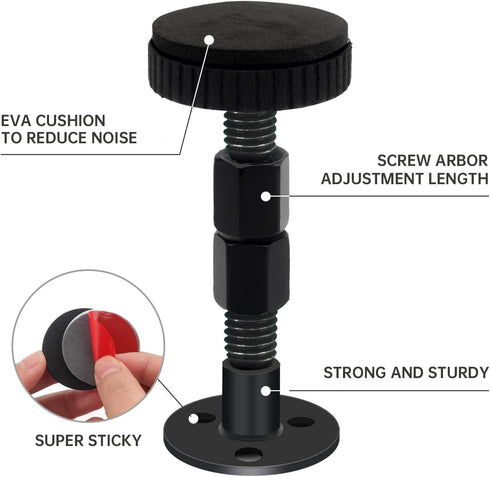 2PCS Headboard Stoppers for Wall, (1.1-2.5in) Black Adjustable Bed Frame Anti-Shake Tool, for Wall, Beds, Sofas, No Creaking, Protect The Wall fro...