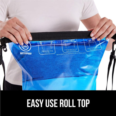Gorilla Gear Heavy Duty 100% Waterproof IPX 6 Dry Bag, Tear and Puncture Resistant Bags Kayaking Boating Hiking Camping Swimming Water Sports, Lig...