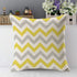 Mugod Chevron Throw Pillow Zigzag Wavy Geometric Stripe Line Yellow White and Gray Cotton Linen Square Cushion Cover Standard Pillowcase 18x18 Inc...