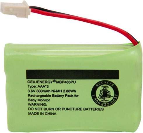 GEILIENERGY BT188645/BT288645 3.6V 900mAh Ni-MH Battery Pack, Also Compatible with VTech BT207695 VM312 VM3251 VM3252 VM3261 Digital Video Baby Mo...