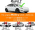 Logo Decal Overlay Stickers for Tesla Model Y (2020 to 2025), Standard Wrap, 11-pc Set (Deep Blue Metallic)...