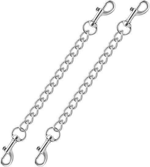 2 PCS Dog Collar Safety Clip Collar Connector Prong Collar Safety Clip Dog Harness Metal Double Ended Backup Dog Collar Clip for Dog Harness Chain...