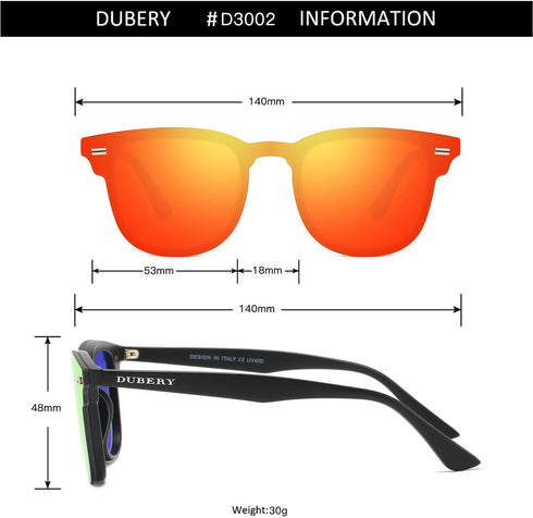 DUBERY Rimless Flat Sunglasses for Men Women Trendy One Piece Eyeglasses UV400 Protection,Black/Red...