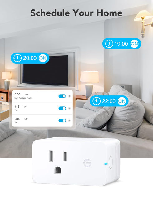 Govee Smart Plug with Energy Monitoring, WiFi Bluetooth Plug Work with Alexa and Google Assistant, 15A Smart Outlets with Timer & Group Controller...