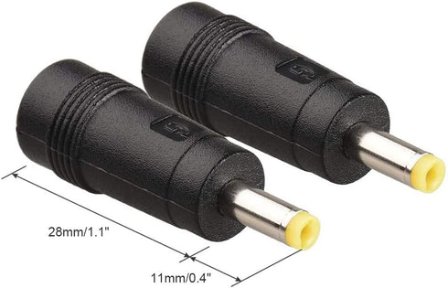 10Pcs Yellow Tip 4.0x1.7 mm Male Plug to 5.5x2.5mm Female Jack DC Power Connector Black...
