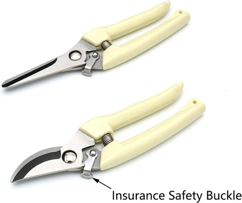 2Pcs Gardening, Flowers, Branches, Trimming Scissors, Stainless Steel Blade Scissors (Ivory White)...