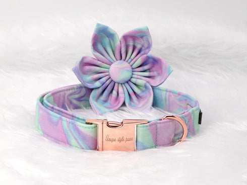 Unique style paws Dog Collar with Flower, Adjustable Dog Collar Flower Pattern, Durable Pet Collar for Small Medium Large Dogs...
