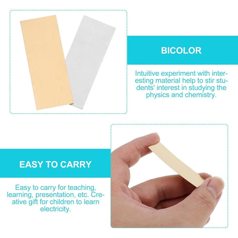 iplusmile Copper Zinc Strips Anode Set Zinc Copper Electrode Strips Set Supplies for Fruit Power Scientific Experiments Electroplating Plating - 1...