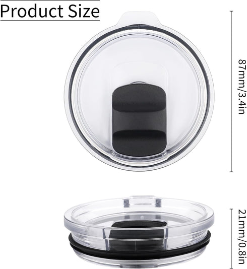 2 Pack Tumbler Lid for Yeti with Magnetic Slider Switch,Reusable Replacement Lids Compatible for Yeti 20 oz Tumbler,Travel Spill Proof Cup Lids Co...