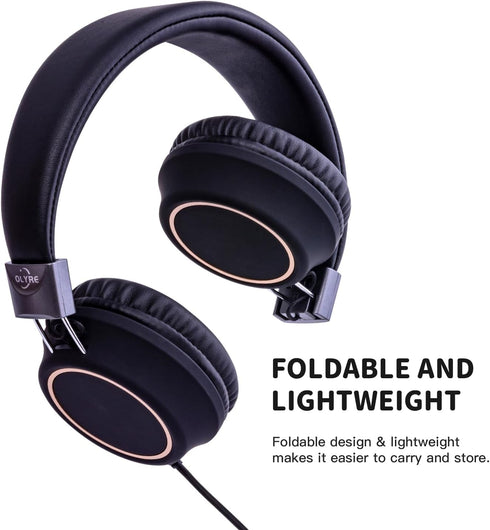 Kids Headphones Wired for School with Microphone, Lightweight Foldable Wired Headphones for School Age Kids with in-Line Control for Boys and Girl...